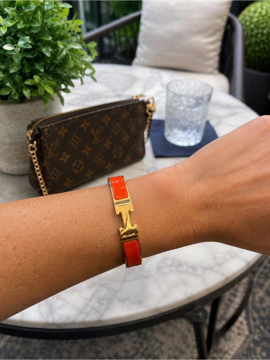 Jewelry - Orange and Gold H Bracelet